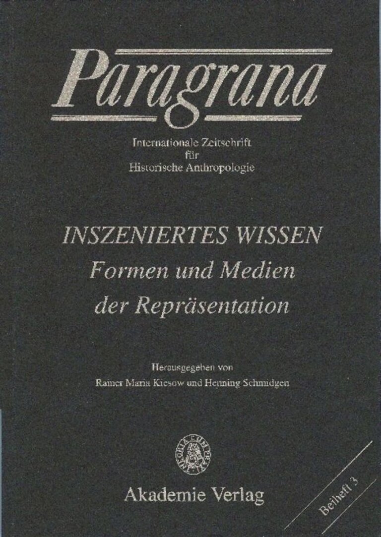 Inszeniertes Wissen. Formen und Medien der Repräsentation Die Junge
